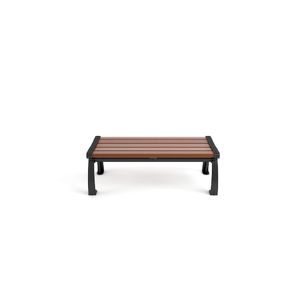 Brown 4' Heritage Backless Bench With Black Frame